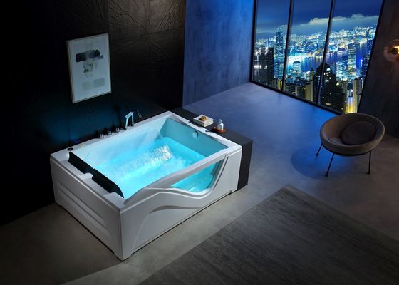 Λαδόδο Luxury διπλή ορθογώνια μπανιέρα με ένα κομμάτι LED κάτω φως