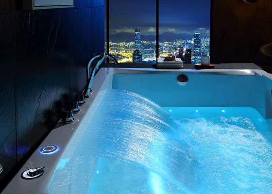Λαδόδο Luxury διπλή ορθογώνια μπανιέρα με ένα κομμάτι LED κάτω φως
