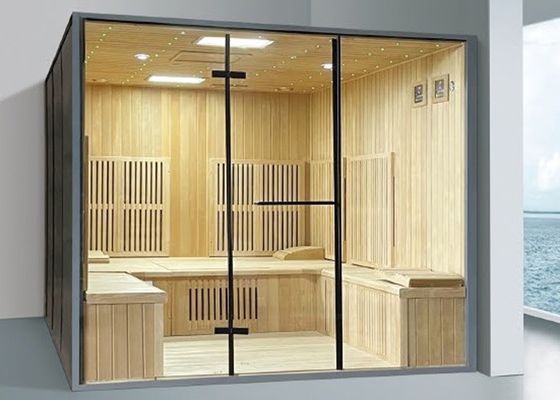6 Άνθρωποι υπέρυθρες σάουνα Δωμάτιο Hemlock ξύλο Υποστηριζόμενο από προσαρμογή