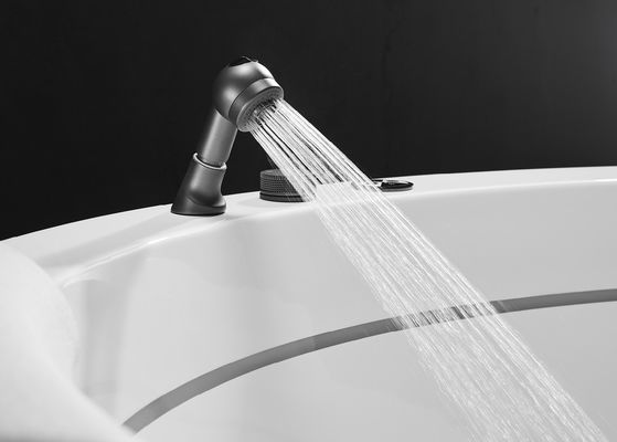 D1600mm Στρογγυλή μπανιέρα μασάζ με 2 εσωτερικές λωρίδες LED Κρυμμένο μπάνιο με φυσαλίδες - Κατάλληλο για 3 άτομα για μικρούς χώρους