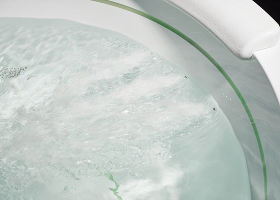 D1600mm Στρογγυλή μπανιέρα μασάζ με 2 εσωτερικές λωρίδες LED Κρυμμένο μπάνιο με φυσαλίδες - Κατάλληλο για 3 άτομα για μικρούς χώρους