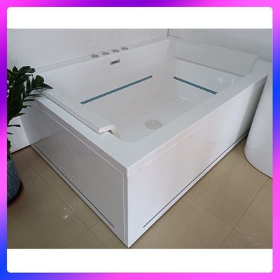 Ladodo E-8042 Δύο άτομα Ακρυλική ορθογώνια μπανιέρα Με LED ταινίες μασάζ jets